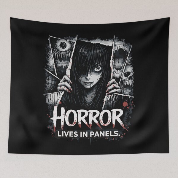 Item preview, Horror Lives in Panels – Dark Manga Horror Motif designed and sold by drizzd.