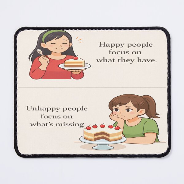 Item preview, Happy People Focus on What They Have – Gratitude Mindset Illustration designed and sold by YogaCreations.