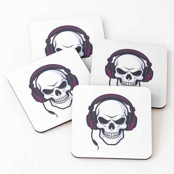 Item preview, Gaming Skull Headphones – Dark Gamer DJ Aesthetic Design designed and sold by Kavya Art.