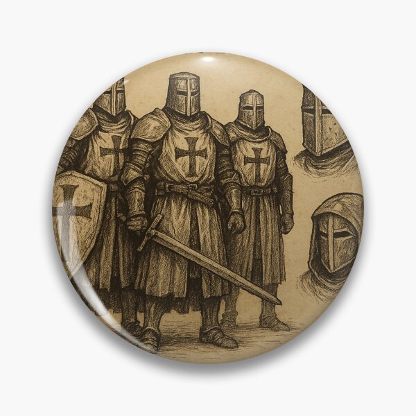 Item preview, Templar Knights – Medieval Parchment Manuscript Illustration designed and sold by T-Prestige.