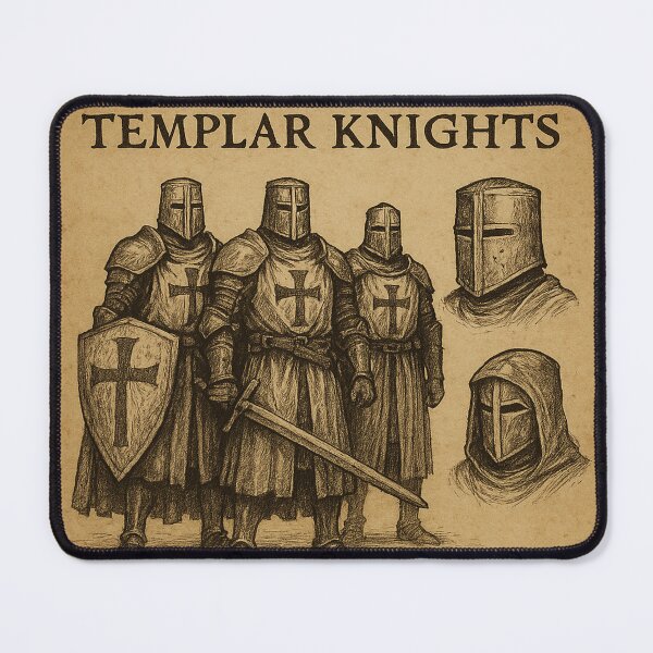 Item preview, Templar Knights – Medieval Parchment Manuscript Illustration designed and sold by T-Prestige.