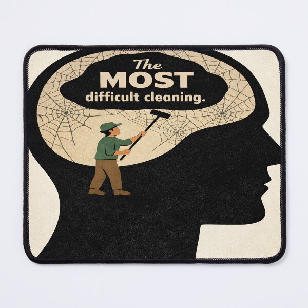 Item preview, The Most Difficult Cleaning – Mindfulness Mental Health Illustration designed and sold by YogaCreations.