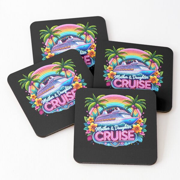 Artikelvorschau, Mutter-Tochter-Kreuzfahrt, Neon-Aquarell-Partnerlook, Kreuzfahrtschiff entworfen und verkauft von jakaun.