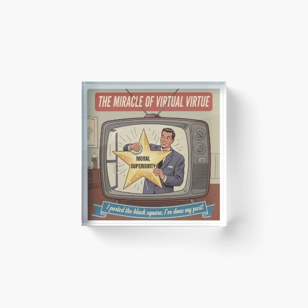 Item preview, Virtual Virtue - Moral Superiority Satire Poster designed and sold by Vantage Print Co..