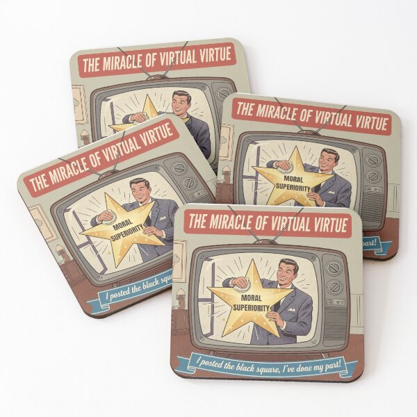 Item preview, Virtual Virtue - Moral Superiority Satire Poster designed and sold by Vantage Print Co..