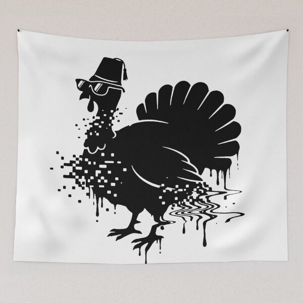 Item preview, Turkey Glitch Silhouette Friends (Black) designed and sold by Screen Lore.