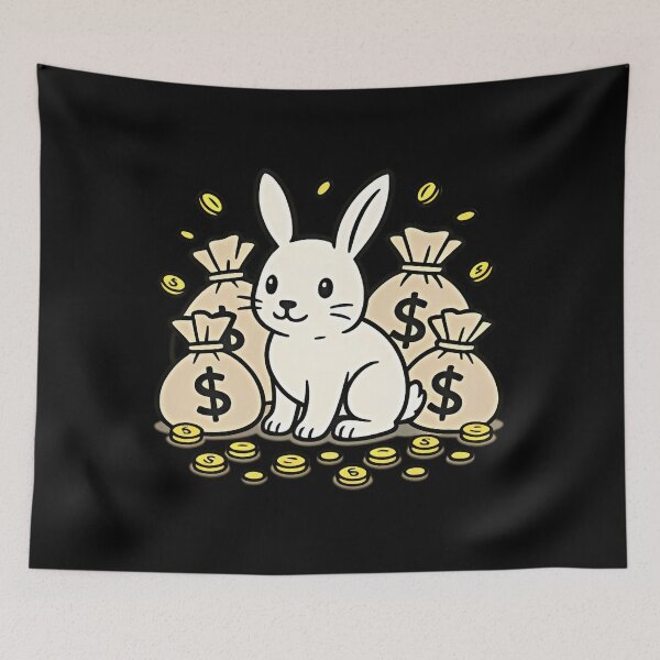 Item preview, Lucky Money Bunny Cute White Rabbit designed and sold by ofkokmoefu62.