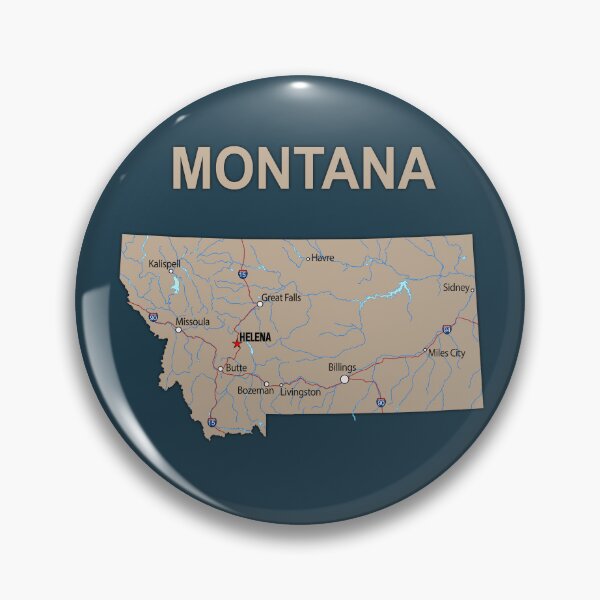 Item preview, Montana State Map - Vintage Earth Tones Edition designed and sold by mashmosh.