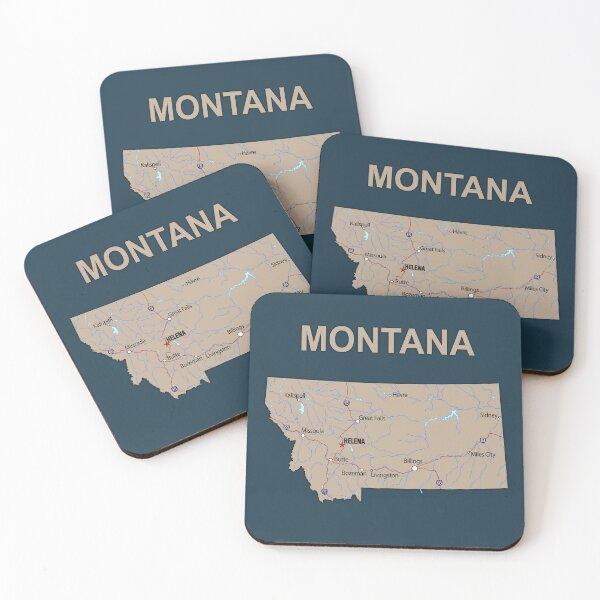 Item preview, Montana State Map - Vintage Earth Tones Edition designed and sold by mashmosh.