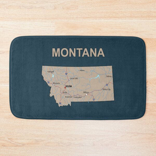 Item preview, Montana State Map - Vintage Earth Tones Edition designed and sold by mashmosh.