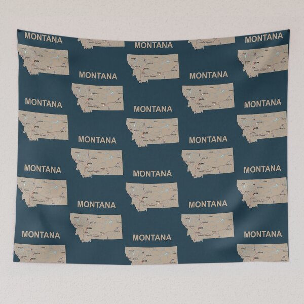 Item preview, Montana State Map - Vintage Earth Tones Edition designed and sold by mashmosh.