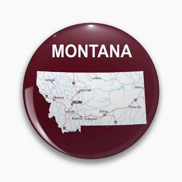 Artikelvorschau, Montana-Staatskarte – Vintage-Erdtöne und blaue Flüsse entworfen und verkauft von mashmosh.