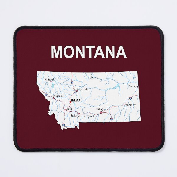 Item preview, Montana State Map - Vintage Earth Tones & Blue Rivers designed and sold by mashmosh.