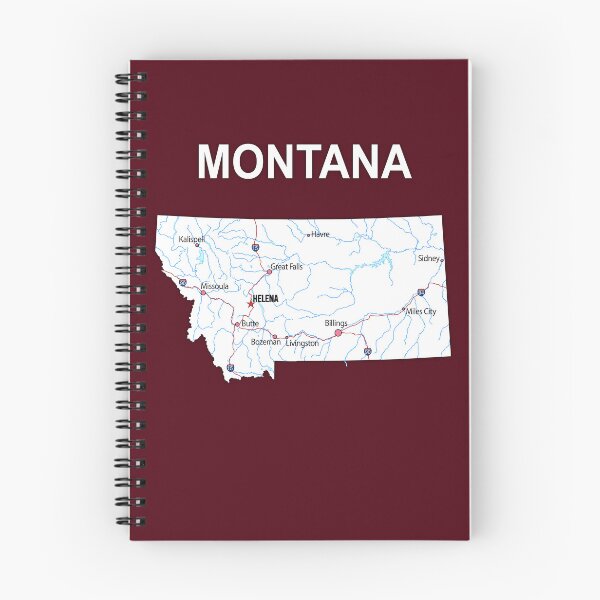Item preview, Montana State Map - Vintage Earth Tones & Blue Rivers designed and sold by mashmosh.