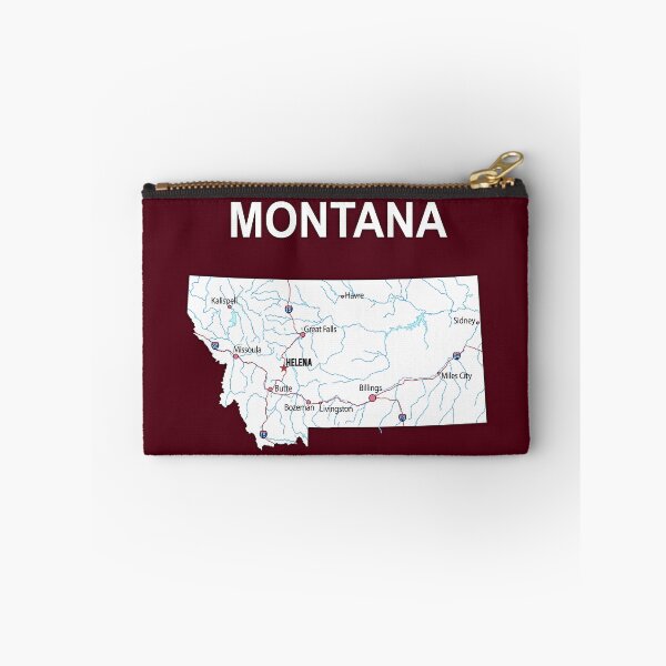 Item preview, Montana State Map - Vintage Earth Tones & Blue Rivers designed and sold by mashmosh.