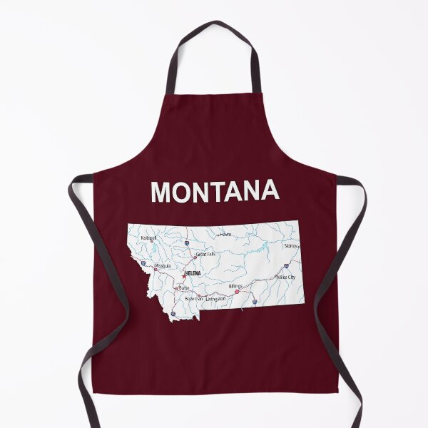 Item preview, Montana State Map - Vintage Earth Tones & Blue Rivers designed and sold by mashmosh.