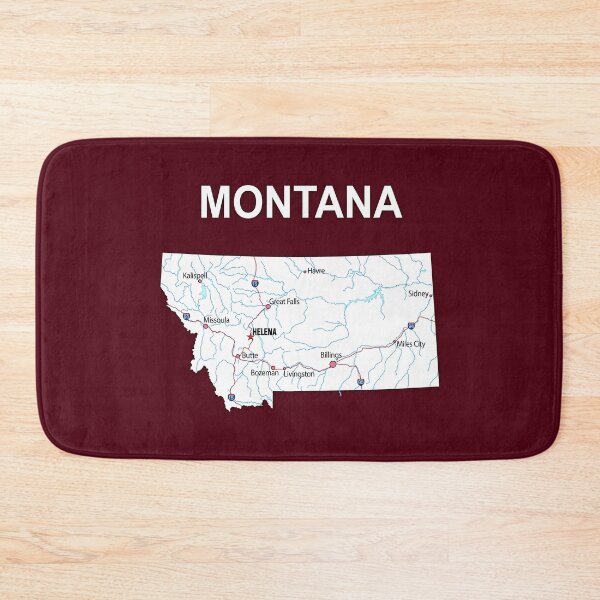Item preview, Montana State Map - Vintage Earth Tones & Blue Rivers designed and sold by mashmosh.
