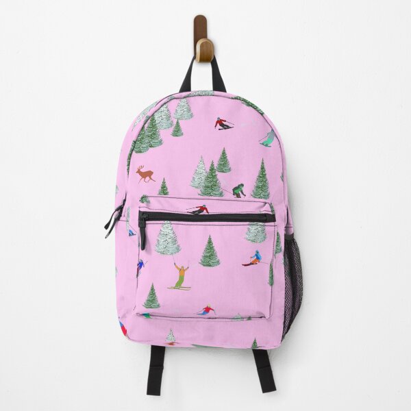 Item preview, Skiers Downhill Skiing Pink Snow Reflection designed and sold by Lily Rose Doodle.