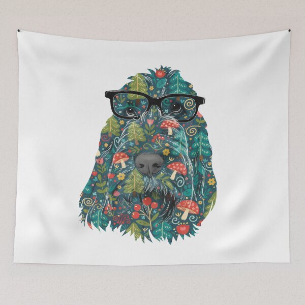 Item preview, Intelligent friend Spinone with Glasses – Scandinavian Folk Art by heidiannemorris © designed and sold by FOLK ART FUSION by heidiannemorris.