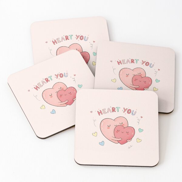 Item preview, Heart You Cute Hugging Hearts Valentine Illustration designed and sold by Anna_art_space.