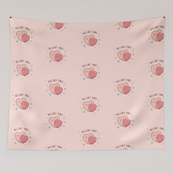 Item preview, Heart You Cute Hugging Hearts Valentine Illustration designed and sold by Anna_art_space.