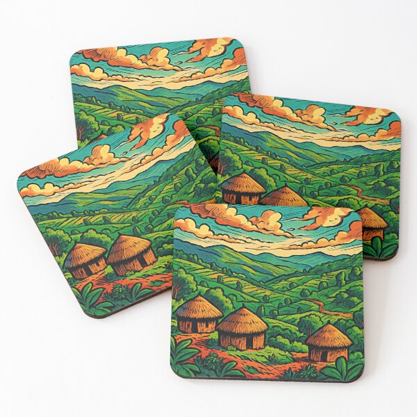 Item preview, Burundi landscape | Comics stylCartoone -  designed and sold by ComicsFactory.