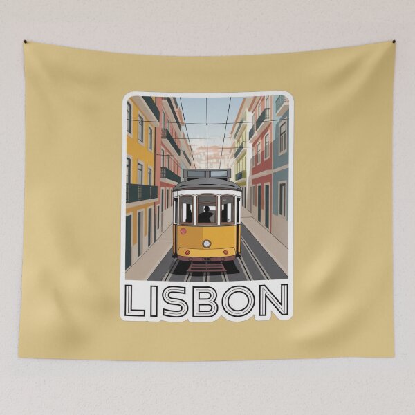 Item preview, Lisbon Tram Travel Sticker – Portugal Street Snapshot Illustration designed and sold by Timeless Design.