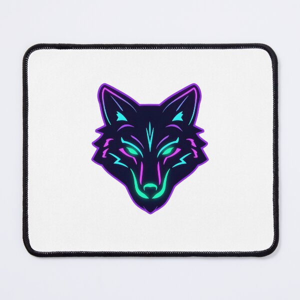 Item preview, Neon Cyber Wolf – Futuristic Glowing Wolf Head Illustration designed and sold by Kavya Art.