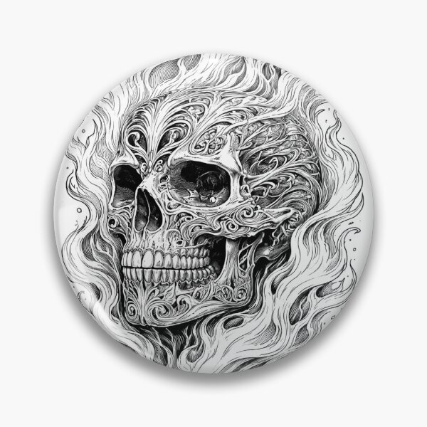 Item preview, black skull designed and sold by PaperDolita.