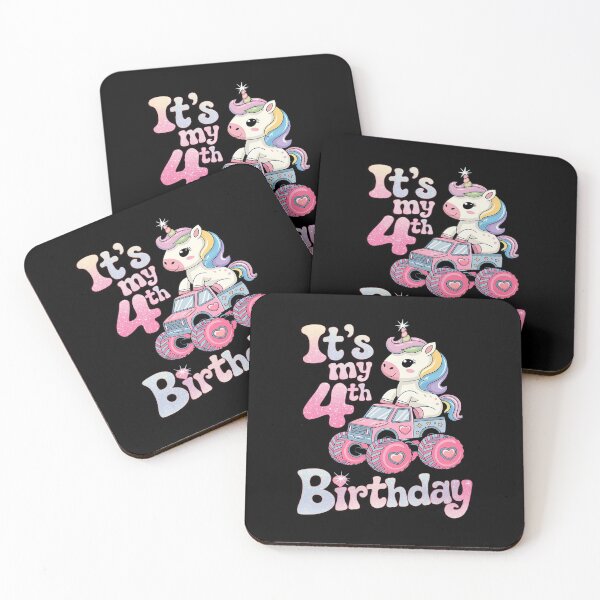 Item preview, It's My 4th Birthday Girl 4 Year Old Unicorn  designed and sold by DigitaldeligArt.