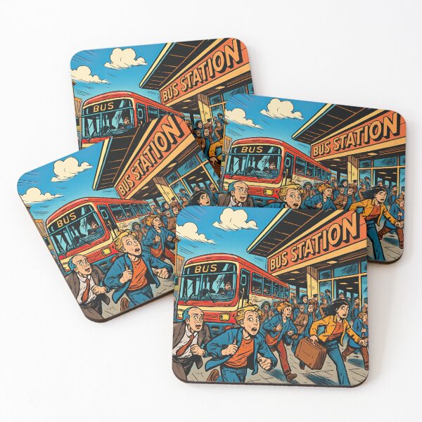 Item preview, Bus station | Comics stylCartoone -  designed and sold by ComicsFactory.