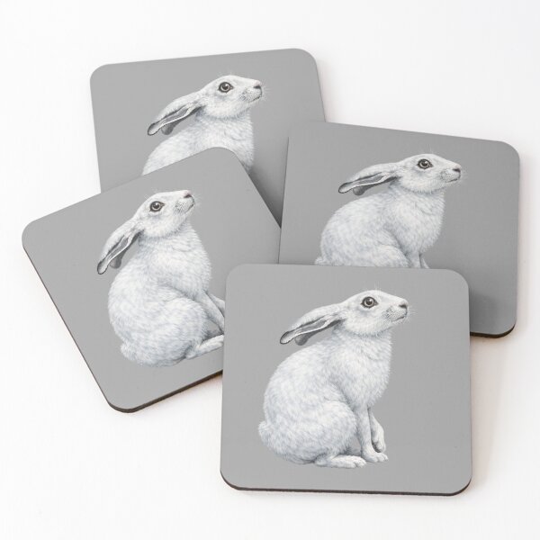 Item preview, White Hare Illustration – Calm Minimal Animal Art designed and sold by LoppiPrintShop.