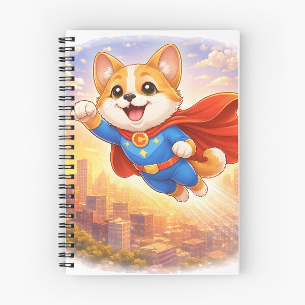 Item preview, Flying Superhero Dog Over the City – Cute Dog Hero in the Sky | Animal Superhero Illustration designed and sold by Furfolkz.