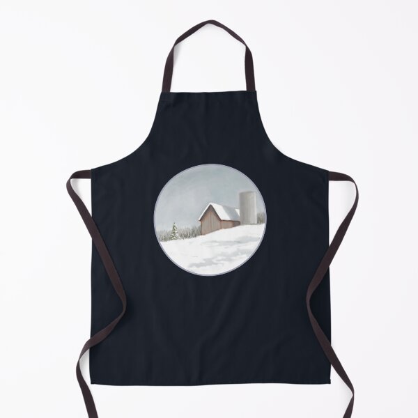 Item preview, Old Barn in Winter with Silo, Solitude, Snow Digital Painting designed and sold by JoyfulWhimsy.