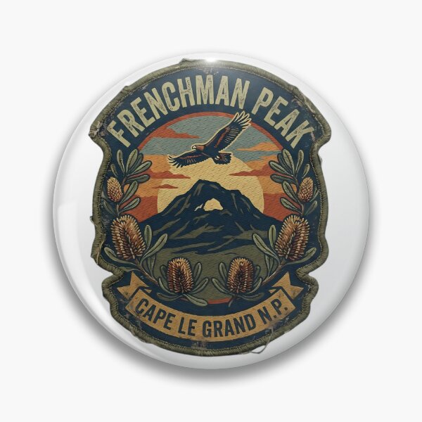 Item preview, Frenchman Peak Cape Le Grand - Vintage Embroidered Patch Art designed and sold by Digital Dreams Arts.