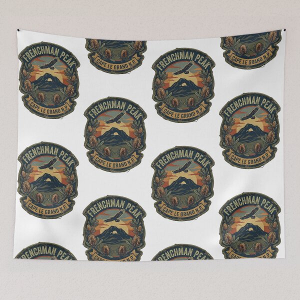 Item preview, Frenchman Peak Cape Le Grand - Vintage Embroidered Patch Art designed and sold by Digital Dreams Arts.
