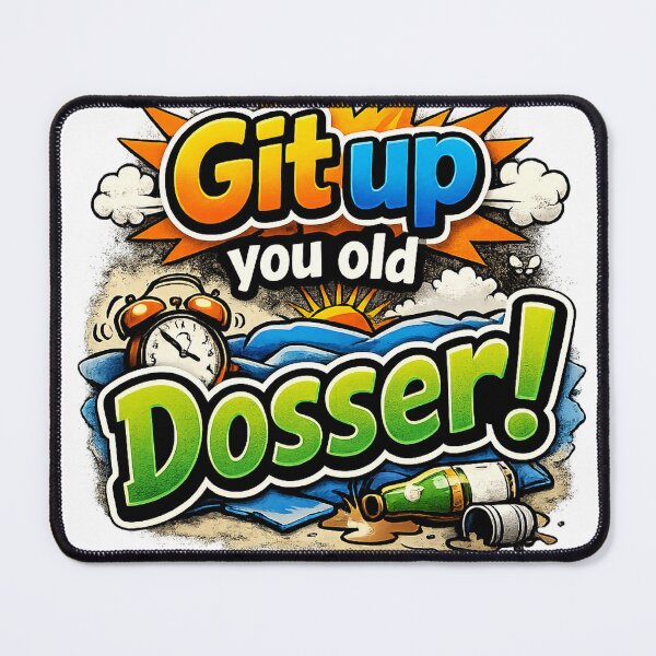 Item preview, Git Up You Old Dosser – Funny British Insult Cartoon Humour Quote Design designed and sold by GarnerSupplyCo.