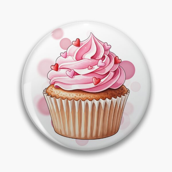 Item preview, Cupcake with Heart Sprinkles – Cute Dessert Illustration designed and sold by iamKRUK.