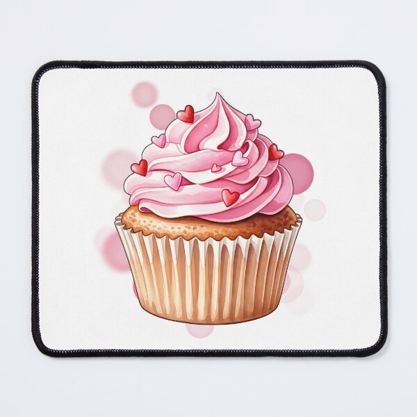 Item preview, Cupcake with Heart Sprinkles – Cute Dessert Illustration designed and sold by iamKRUK.