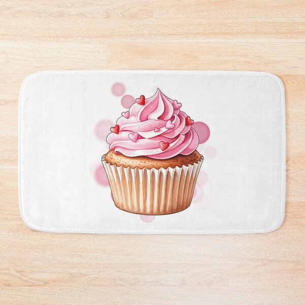 Item preview, Cupcake with Heart Sprinkles – Cute Dessert Illustration designed and sold by iamKRUK.
