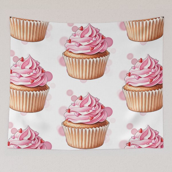 Item preview, Cupcake with Heart Sprinkles – Cute Dessert Illustration designed and sold by iamKRUK.