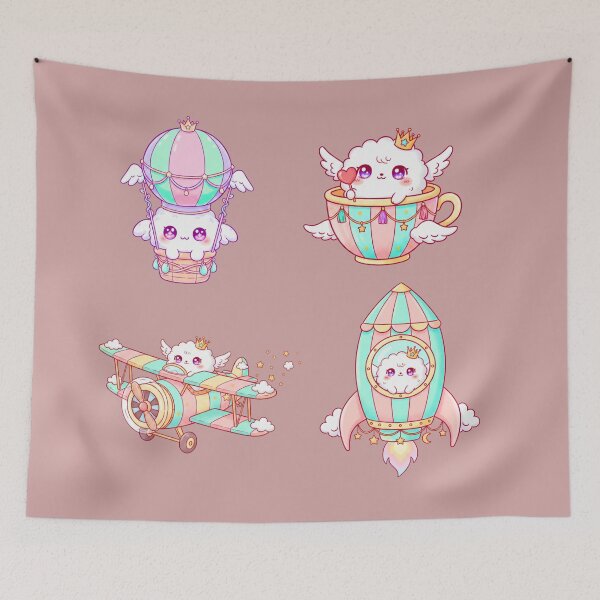 Item preview, Sweet Cloud Adventures - Pastel Kawaii Transport Set designed and sold by MBBialyPiksel.