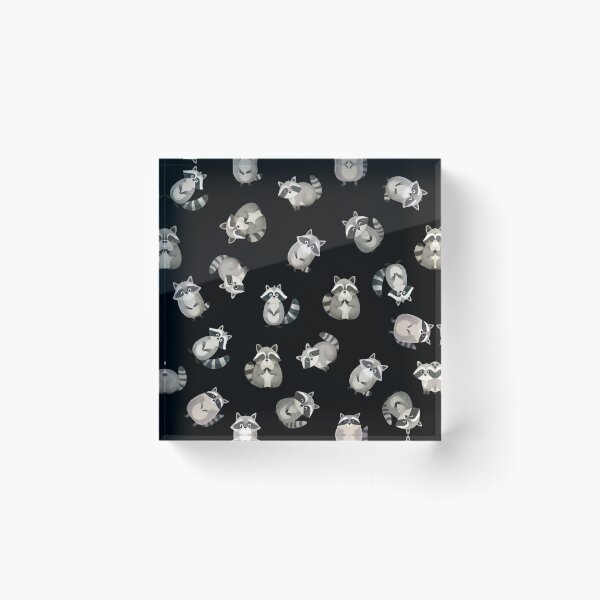 Item preview, Tossed Watercolor Raccoons on Black designed and sold by KSimpson838.