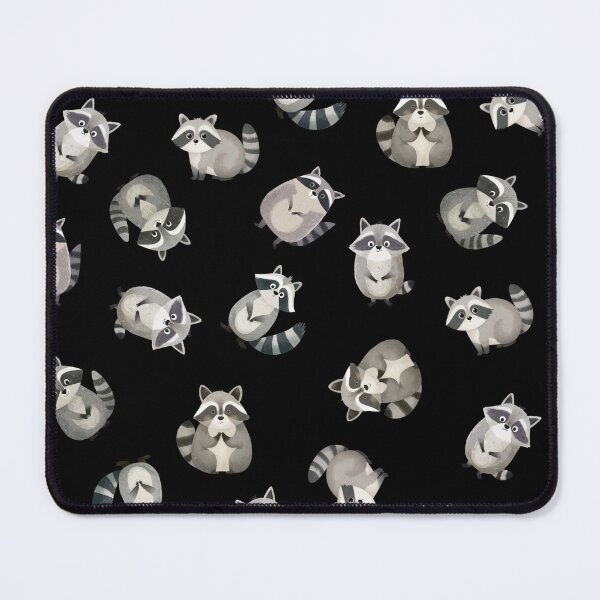 Item preview, Tossed Watercolor Raccoons on Black designed and sold by KSimpson838.