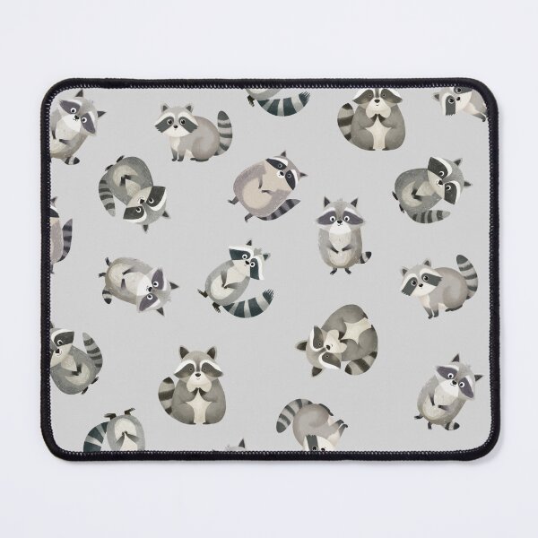 Item preview, Tossed Watercolor Raccoons on Light Gray designed and sold by KSimpson838.