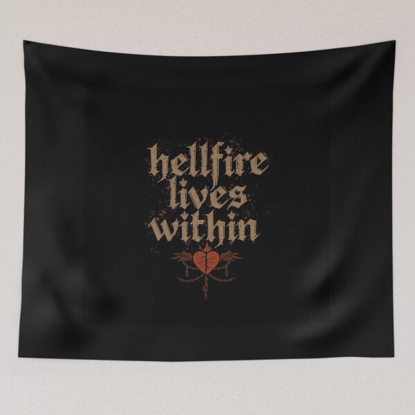 Item preview, Hellfire Lives Within – Dark Gothic Quote With Flaming Heart Art designed and sold by glowtrendz.