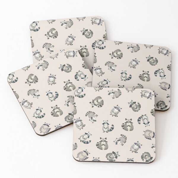 Item preview, Tossed Watercolor Raccoons on Beige designed and sold by KSimpson838.