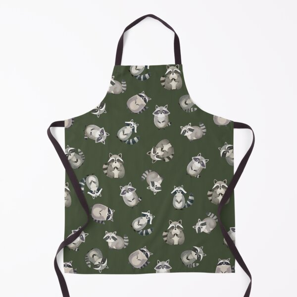 Item preview, Tossed Watercolor Raccoons on Dark Green designed and sold by KSimpson838.