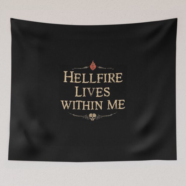 Item preview, Hellfire Lives Within Me – Dark Gothic Quote Typography Art designed and sold by glowtrendz.
