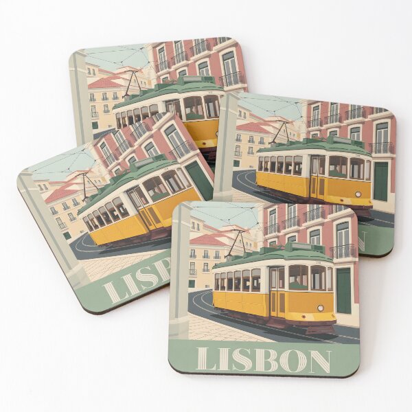 Item preview, Retro Lisbon Travel Poster – Tram 28 Vintage Wall Art designed and sold by ArtFlow Creations.